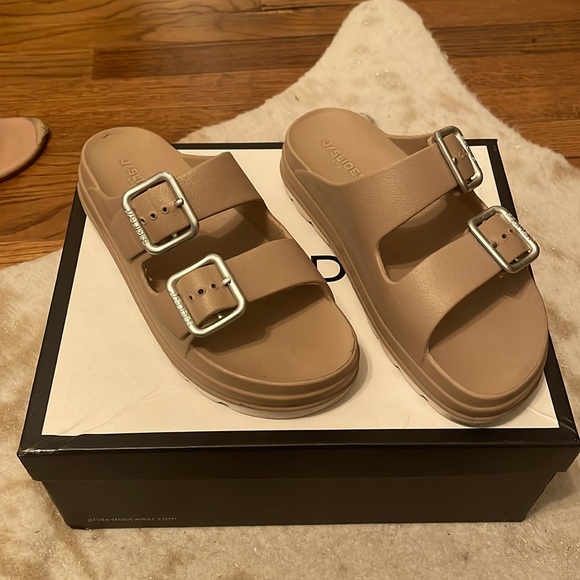 J Slides Shoes - J Slides. Sand. Sand Eva Simply. Size 7.